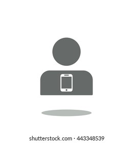 Call center Icon, flat design style