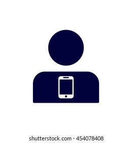 Call center Icon, flat design style
