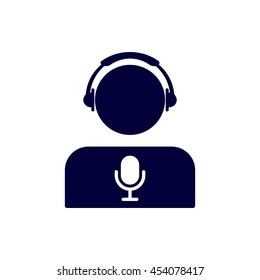 Call center Icon, flat design style