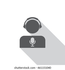 Call center Icon, flat design style
