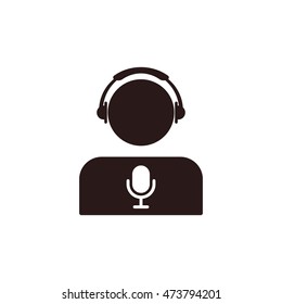 Call center Icon, flat design style
