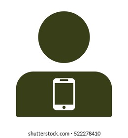 Call center Icon, flat design style