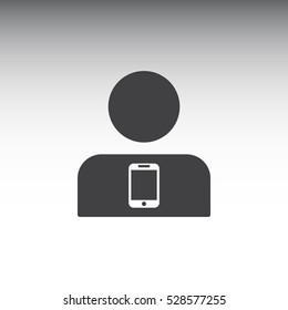 Call center Icon, flat design style