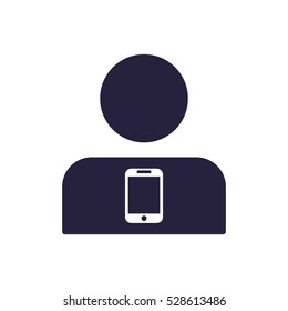 Call center Icon, flat design style