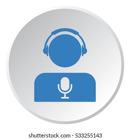 Call center Icon, flat design style