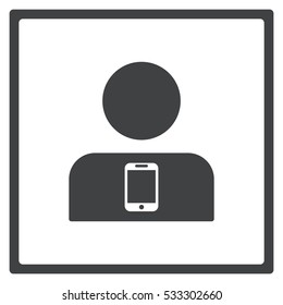 Call center Icon, flat design style