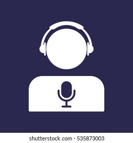 Call center Icon, flat design style