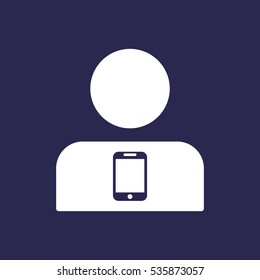 Call center Icon, flat design style