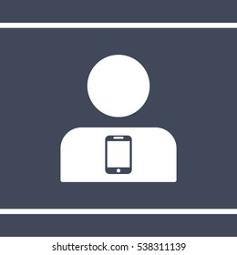 Call center Icon, flat design style