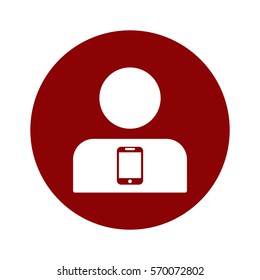 Call center Icon, flat design style