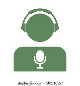 Call center Icon, flat design style
