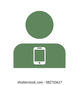 Call center Icon, flat design style