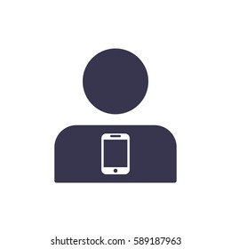 Call center Icon, flat design style