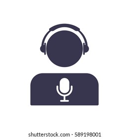 Call center Icon, flat design style