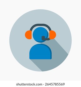 callcenter Icon in vlakke stijl. Ideaal voor apps, websites, UI UX, presentaties of infographics. Bewerkbaar illustratiebestand met strak ontwerp en modern ontwerp.