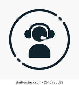 call center Icon in glyph style. Perfect for apps, websites, UI UX, presentations, or infographics. Editable illustration file with clean design and modern design.