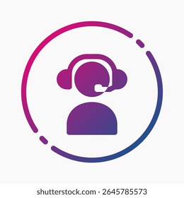 call center Icon in gradient style. Perfect for apps, websites, UI UX, presentations, or infographics. Editable illustration file with clean design and modern design.