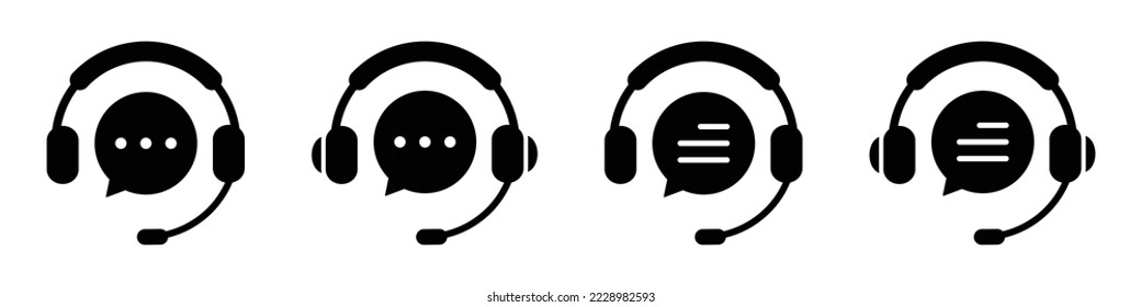 Icono del centro de llamadas. Icono de línea directa. Icono de servicio de soporte, icono de cabecera, ilustración vectorial