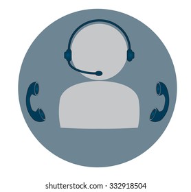 Call center icon, infographic, vector
