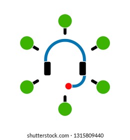 call center icon - call center isolated, customer service illustration- Vector help-center