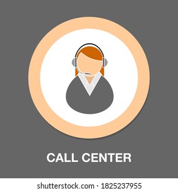 icono de centro de llamadas - centro de llamadas aislado, ilustración de servicio al cliente- Centro de ayuda de vectores
