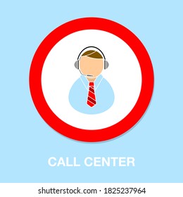 icono de centro de llamadas - centro de llamadas aislado, ilustración de servicio al cliente- Centro de ayuda de vectores