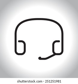 Call center icon in line style, vector illustration