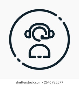 callcenter pictogram in lijnstijl. Ideaal voor apps, websites, UI UX, presentaties of infographics. Bewerkbaar illustratiebestand met strak ontwerp en modern ontwerp.