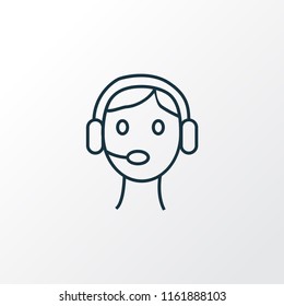 Call center icon line symbol. Premium quality isolated operator element in trendy style.