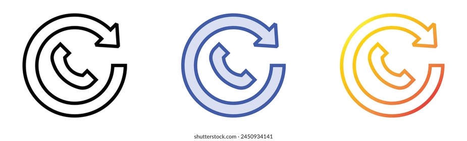 call center icon. Linear, Blue Fill and Gradient Style Design Isolated On White Background