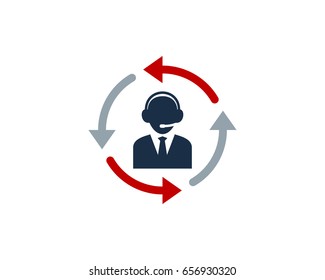 Call Center Icon Logo Design Element