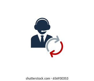 Call Center Icon Logo Design Element