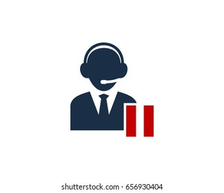 Call Center Icon Logo Design Element