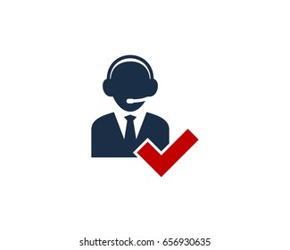 Call Center Icon Logo Design Element