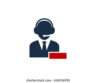 Call Center Icon Logo Design Element