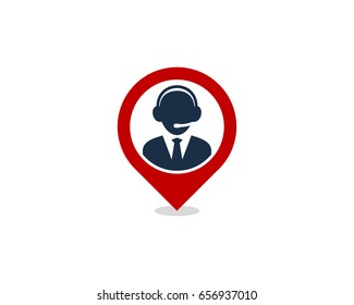 Call Center Icon Logo Design Element