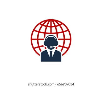 Call Center Icon Logo Design Element