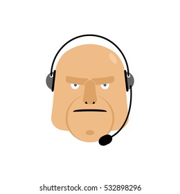 call center icon. manager Customer Service head with headset isolated