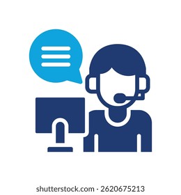 Icono de centro de llamadas Ilustración vectorial mixta