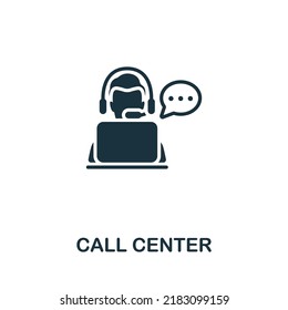 Call Center icon. Monochrome simple line Retail icon for templates, web design and infographics