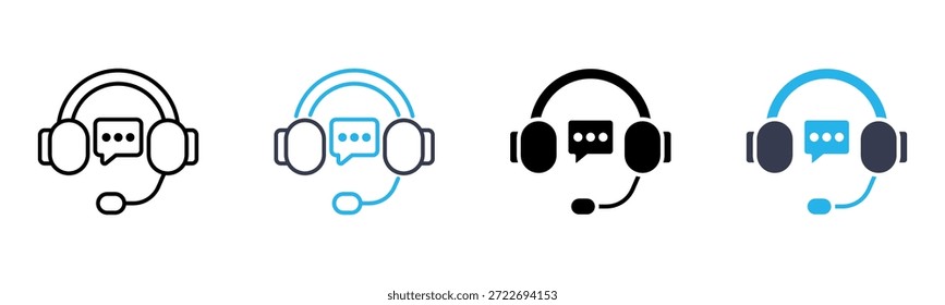 Icono de centro de llamadas Ilustración vectorial de estilo múltiple