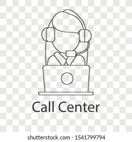 Call center icon on transparency background. Creative idea design use for your project. Flat vector illustration for template, brochure, mobile app or presentation.