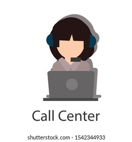 Call center icon on white background. Creative idea design use for your project. Flat vector illustration use for template, web page, presentation or brochure.