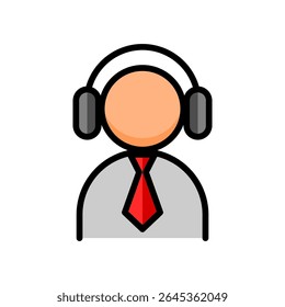 Call Center Icon Mensen met Headset Vector Illustratie
