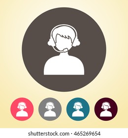 Call Center Icon in round shape.