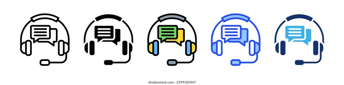 Call Center Icon Set With Multiple Style Collection