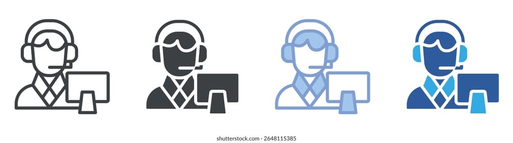 Conjunto de iconos de centro de llamadas colección de estilo múltiple