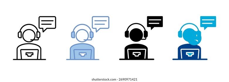 Conjunto de Ícones de Call Center de Coleção de Vários Estilos