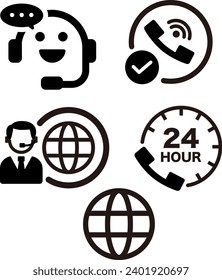 Juego de iconos del centro de llamadas: vector