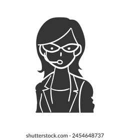 Call Center Icon Silhouette Illustration. Operator Vector Graphic Pictogram Symbol Clip Art. Doodle Sketch Black Sign.